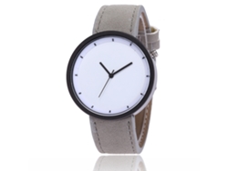 Reloj Casual Para Parejas Zhoulianfa, Correa De Cuero Sintético, Cuarzo, Esfera Redonda, Gris.
