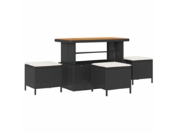 Maison Exclusive - Conjunto De Sofás De Jardín Con Cojín 10 Pcs Negro Y Crema
