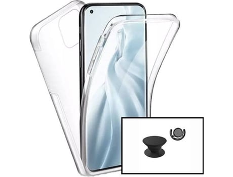 Carcasa + Soporte + Anillo de Soporte Xiaomi Poco M3 Pro PHONECARE 360° Impact Protection Transparente / Negro
