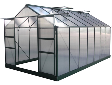 Invernadero HABITAT ET JARDIN Dahlia (Verde - Aluminio y Policarbonato - 4.30x3.09x2.48 m - 13.29 m²)