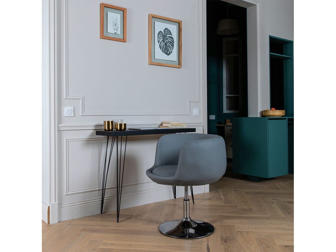 Banco de Bar HAPPY GARDEN Gris Nolan (Polipele - Cinzento 64 x 61 x 78 cm cm)