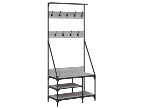 Perchero con zapatero gris Sonoma VIDAXL (80x40x184 cm)