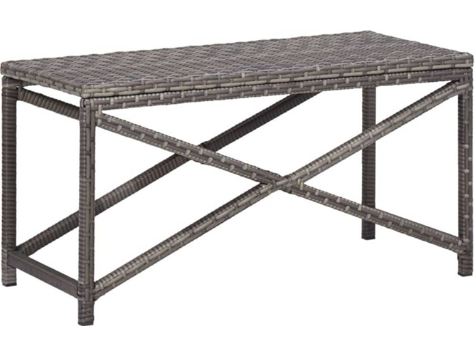 Banco de jardín VIDAXL Gris Poli Ratán (90x50x40 cm)