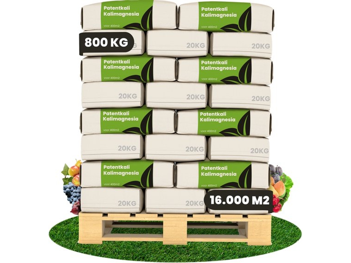 Fertilizante de potasio y magnesio Patentkali 40x 800 kg para 16.000 m2 Organifer