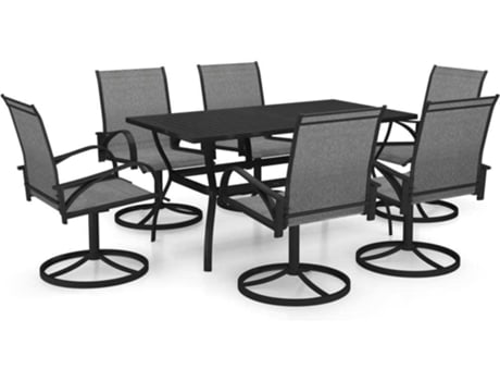 Conjunto 7 de comedor de jardín VIDAXL textilene y acero