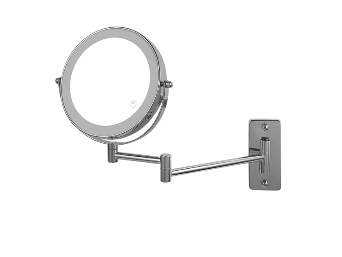 RELAVAEV Espelho De Banho Com Luz Led Recarregável, Dimmer E Ampliação