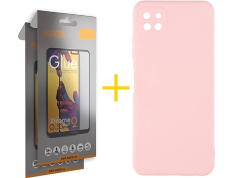 Carcasa + 2 Protectores de Pantalla para Oppo A73 5G ACCETEL Rosa Pastel