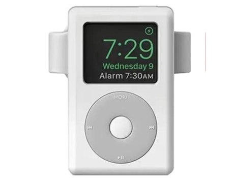 Soporte De Silicona Retro Ipod Para Charger Apple Watch Series 8 White
