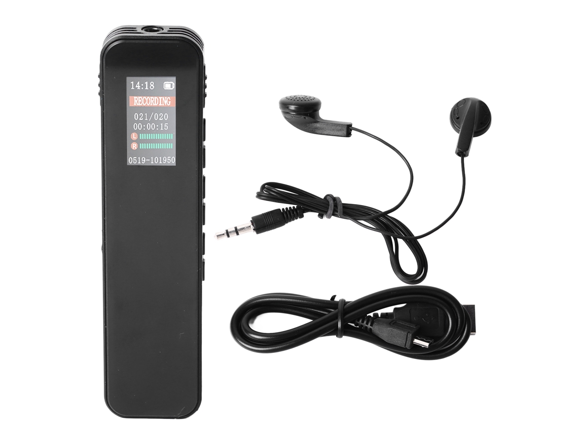 Grabadora De Voz Digital Portátil De 64 Gb, Grabadora De Sonido Para Clases Y Reuniones, Reproductor De Mp3 Con Altavoz Integrado.