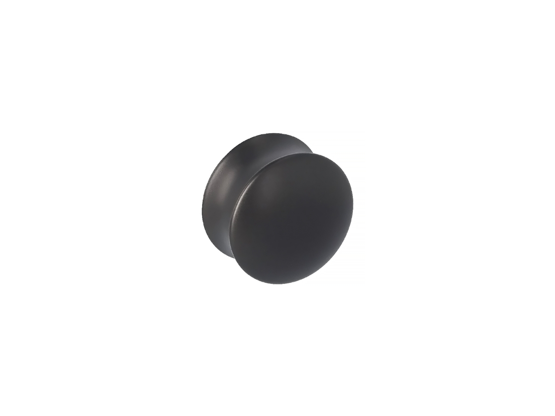 Pomo Para Mueble Diámetro 40mm En Zamac Barniz Negro Mate Pack De 25