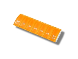 Pastillero portátil Panoona naranja con siete compartimentos para satisfacer tus necesidades los siete días de la semana.