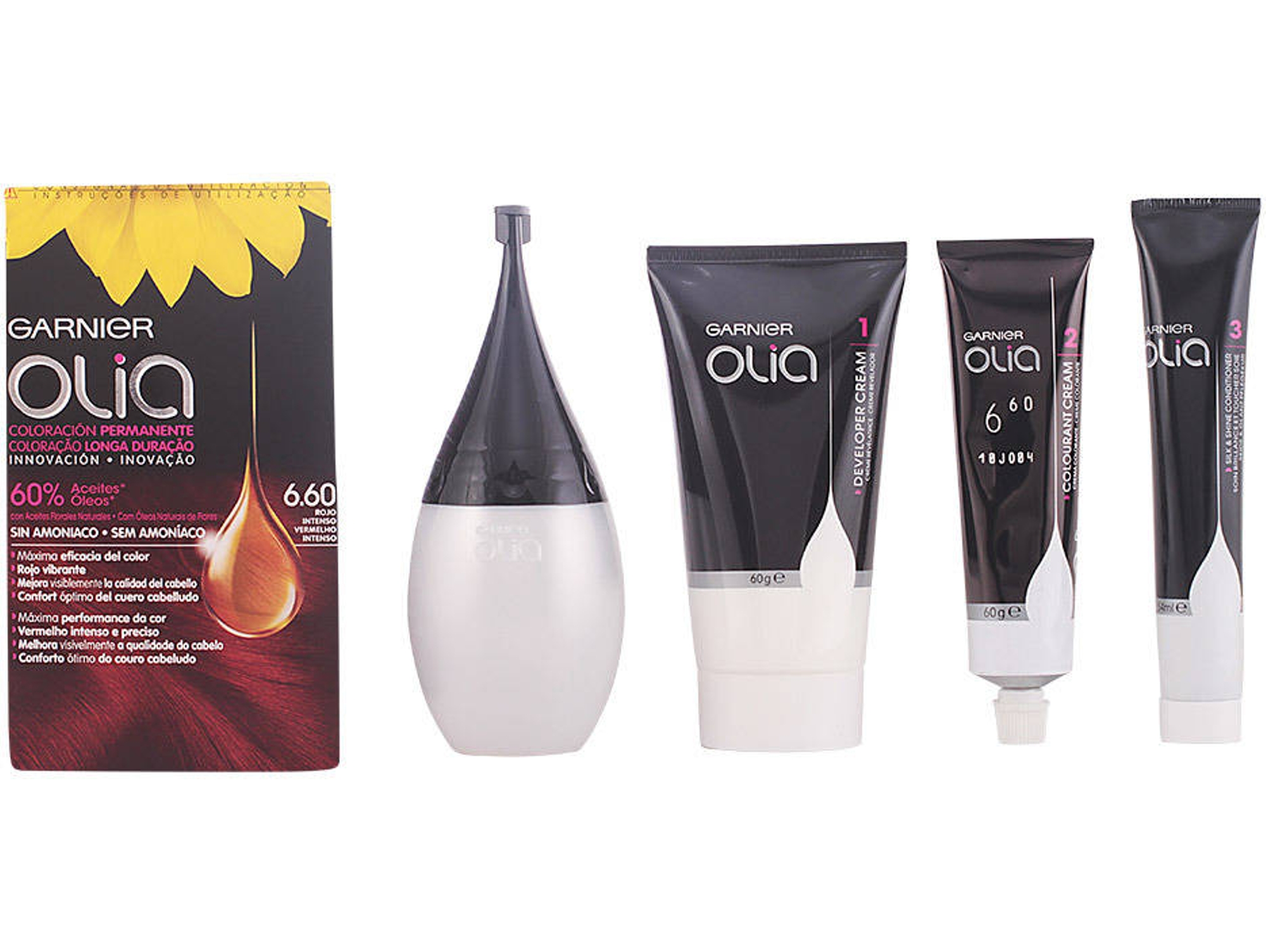 Tinte de Cabello Permanente IMEDIA Olia N6.60 Rojo Intenso 4 Unidades