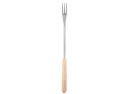 Tenedor para barbacoa de camping con mango de madera, 26,5 cm