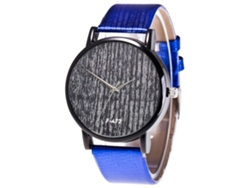 Reloj De Pulsera De Cuarzo Para Pareja Con Correa De Piel Sintética, Estilo Sencillo, Azul.