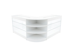 Conjunto de mostrador comercial MonsterShop Apollo, blanco, 2xK1200 1xLM60, MDF y vidrio templado