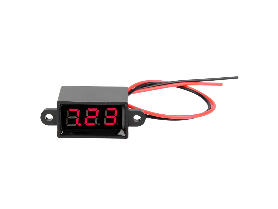 Voltímetro Digital De 2 Hilos Led 3.0-30v Pantalla 0.28 Pulgadas Impermeable Rojo