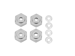 4 Adaptadores Hexagonales Profesionales De Aleación De Aluminio Para Ruedas De Coches Rc A Escala 1/10 - Gris Titanio