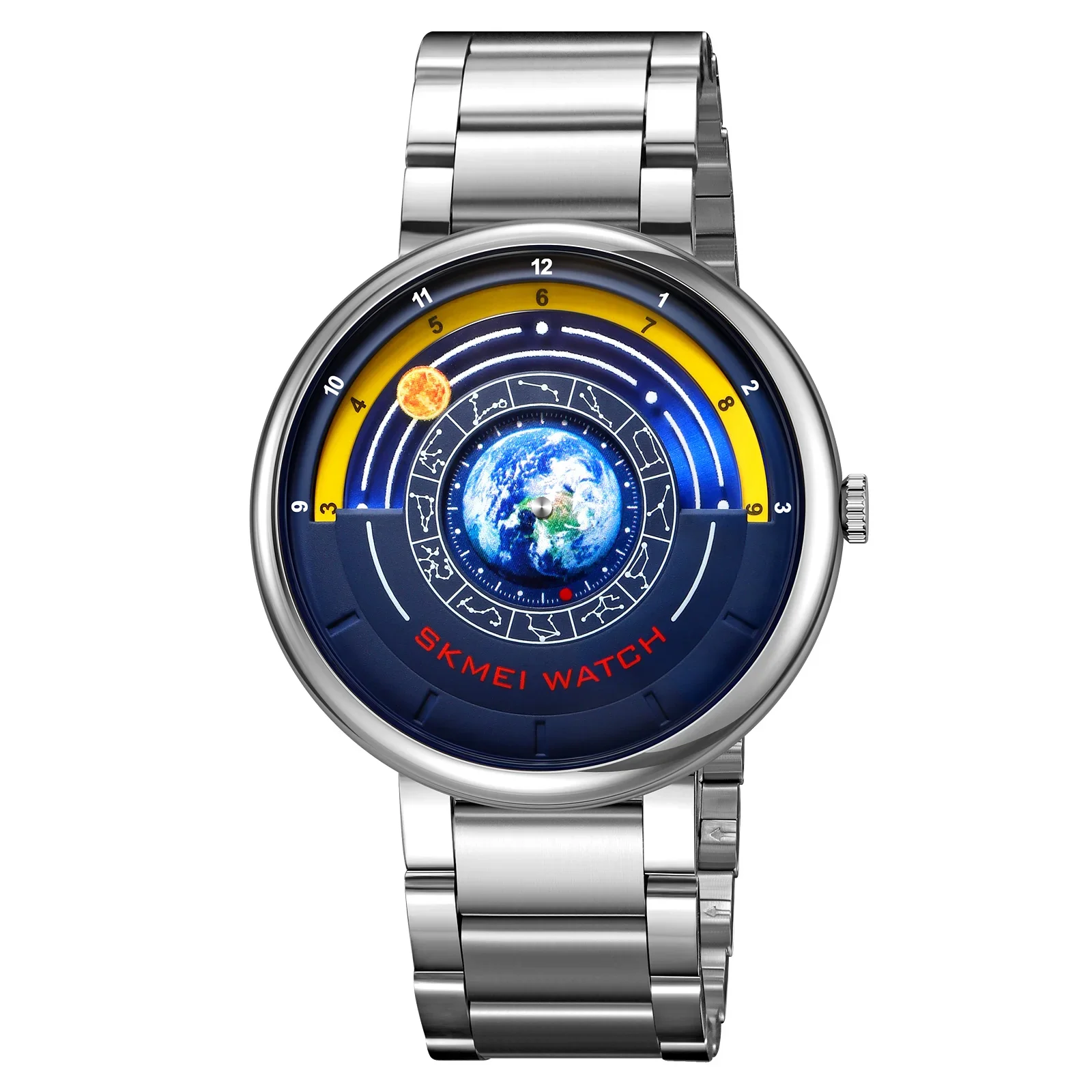 Reloj De Moda De Aleación Con Esfera De Cuarzo (plateado), Resistente Al Agua, Con Calendario, Cronógrafo Analógico Y Alarma.