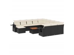 Maison Exclusive - Set De Sofás De Jardín Y Cojines 13 Pzas Ratán Sintético Negro