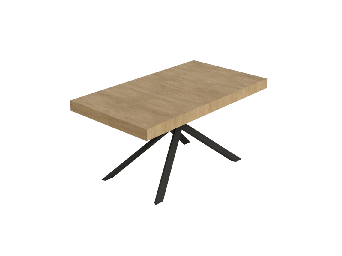 Mesa extensible Niket 160/244x80 cm roble natural con patas antracita Itamoby