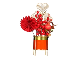 Cesta de flores de Año Nuevo, decoración de mesa para el hogar.