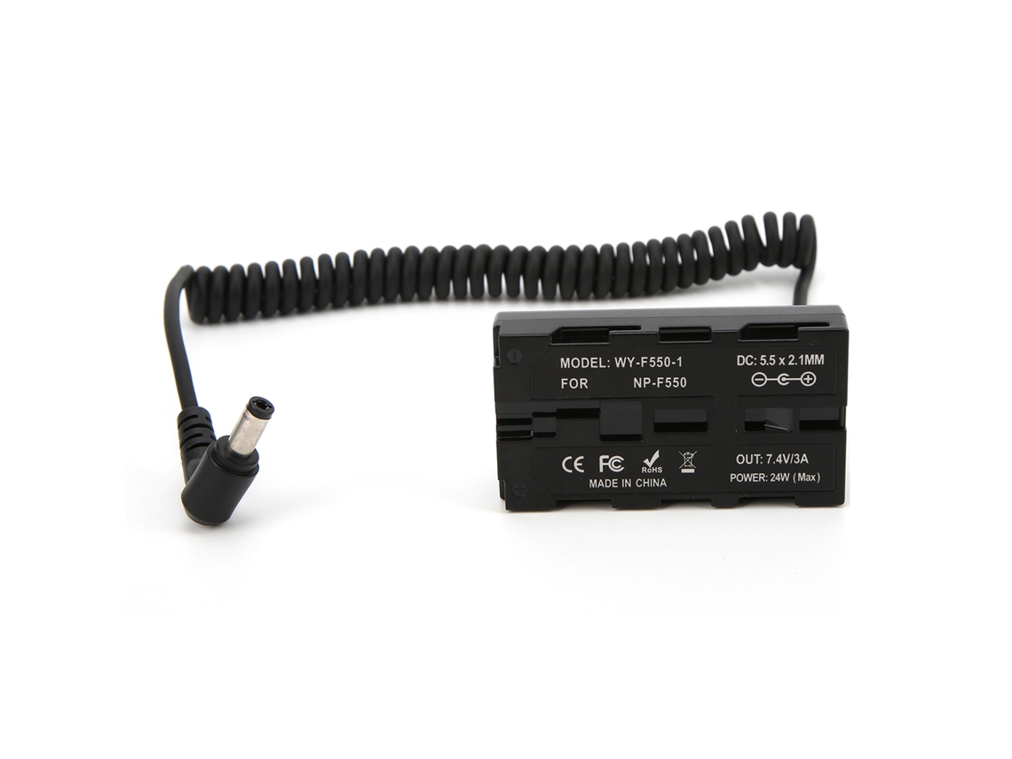 Batería ficticia NP F550, adaptador DC NP-F, batería ficticia para decodificación de medios para cámara