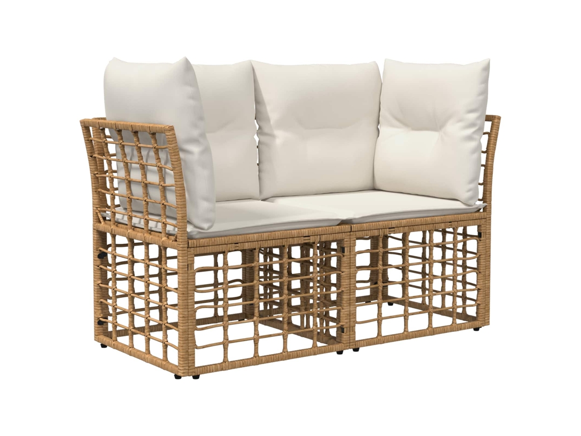 Maison Exclusive - Conjunto De Sofás De Exterior 10 Pcs Natural Y Crema Poliéster