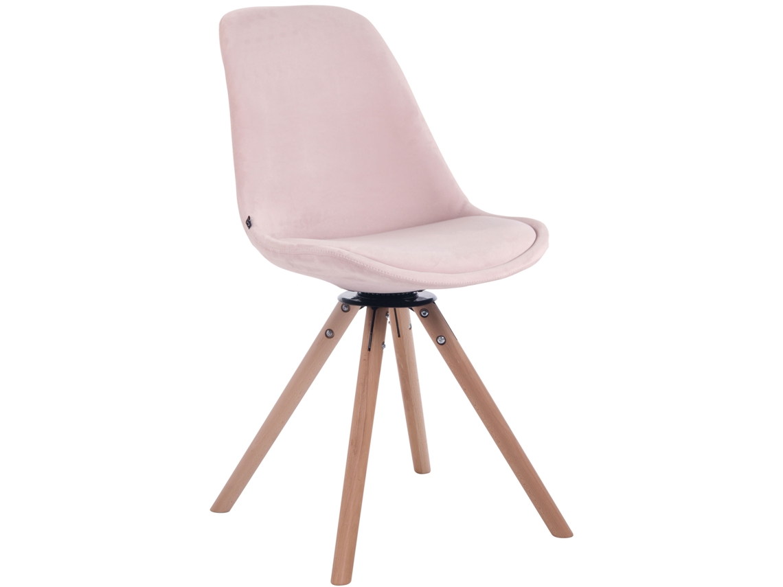 Silla Troyes Rund En Terciopelo rosa/natura CLP