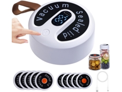 Selladora al vacío eléctrica Chrui con 10 tapas, ideal para frascos de vidrio de boca ancha y regular.