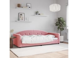 Sofá Cama Sin Colchón Terciopelo Rosa 90x200 Cm