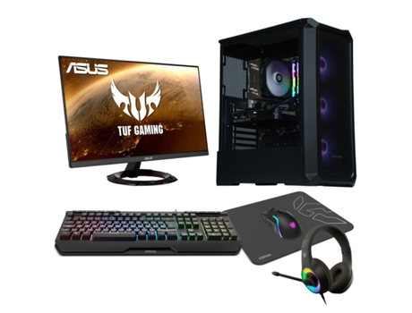 Torre EPICAL-Q Pack Xplus81 AMD Ryzen 5 5600, 16GB, 1TB SSD NVME, RTX 3060 Windows 11 Home Monitor 24 165hz FHD IPS Combo Gaming
