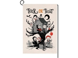 Bandera De Jardín De Halloween, Truco O Trato, Vertical, Doble Cara, Bolsa Rústica, Decoración Para Exteriores