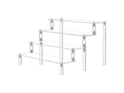 VVJIJILLY Conjunto De Prateleiras Acrílicas Com 4 Níveis, Expositor Trapezoidal Para Coleções