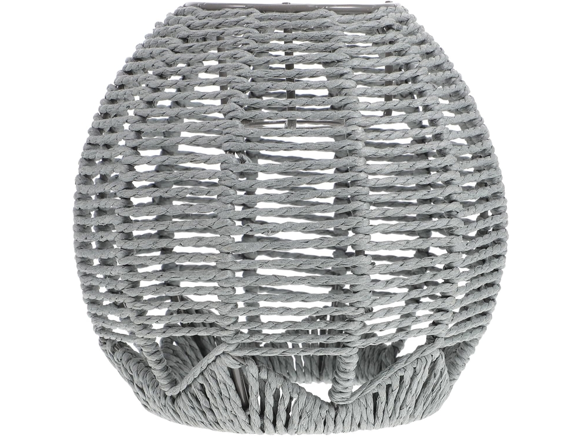 Lámpara colgante pequeña, hecha a mano, de imitación de ratán gris, con acabado decorativo para baño. SFUSHOS