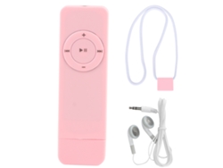 Reproductor De Música Mp3 Portátil Con Cable De Nailon Y Auriculares De 3,5 Mm - Rosa