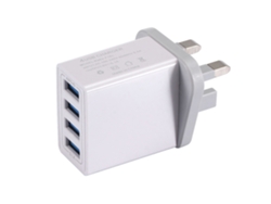 Carregador 4 Portas Usb Carregamento Rápido Qc3.0 Para Telefone Viagem 100-240v 3.1a Compacto 50g
