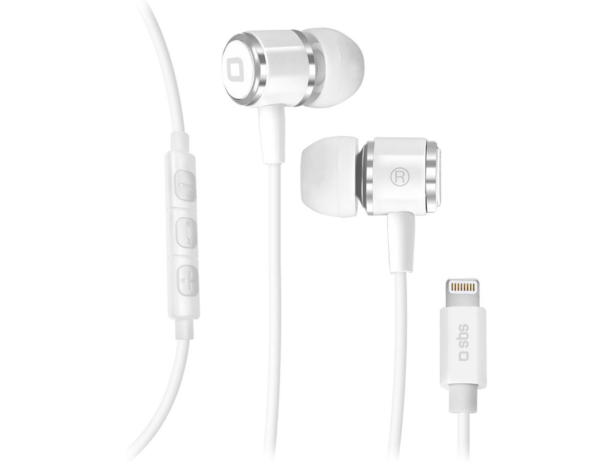 Auriculares con Cable SBS Teinearlightw (In Ear - Micrófono - Blanco)