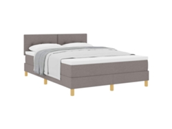Maison Exclusive - Cama Tipo Box Spring Con Cojín Manual Taupé 140 X 190 Cm Tela