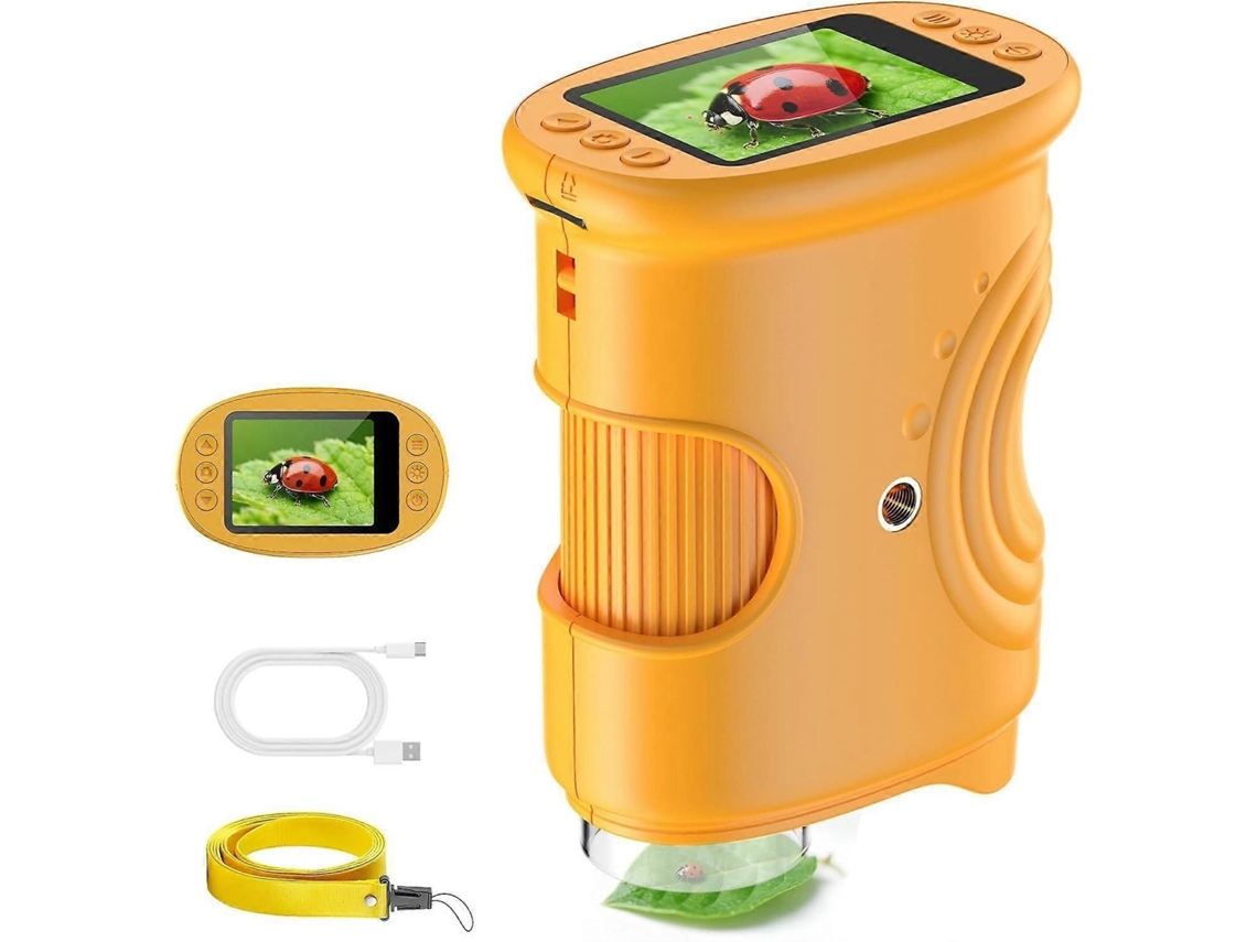 Microscopio digital portátil 1000x para niños: Miniscopio portátil con pantalla IPS de 2,0'' - Juguete educativo para niños de 4 a 12 años - P