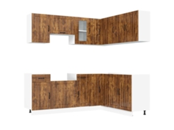 Juego de 11 gabinetes de cocina de roble ahumado MAISON EXCLUSIVE