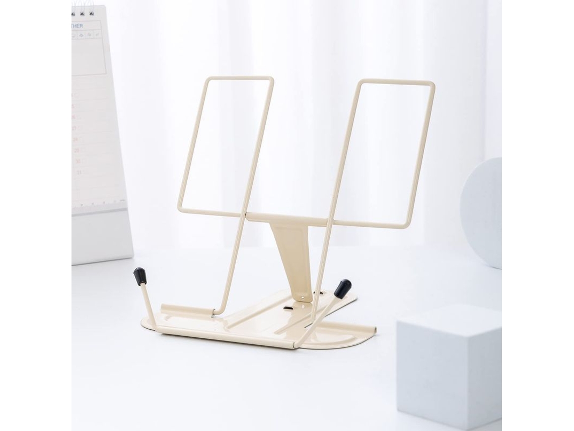 2026rebe-soporte De Libro Linjou Para Lectura, Porta Libros Ajustable De Metal Para Escritorio (beige)
