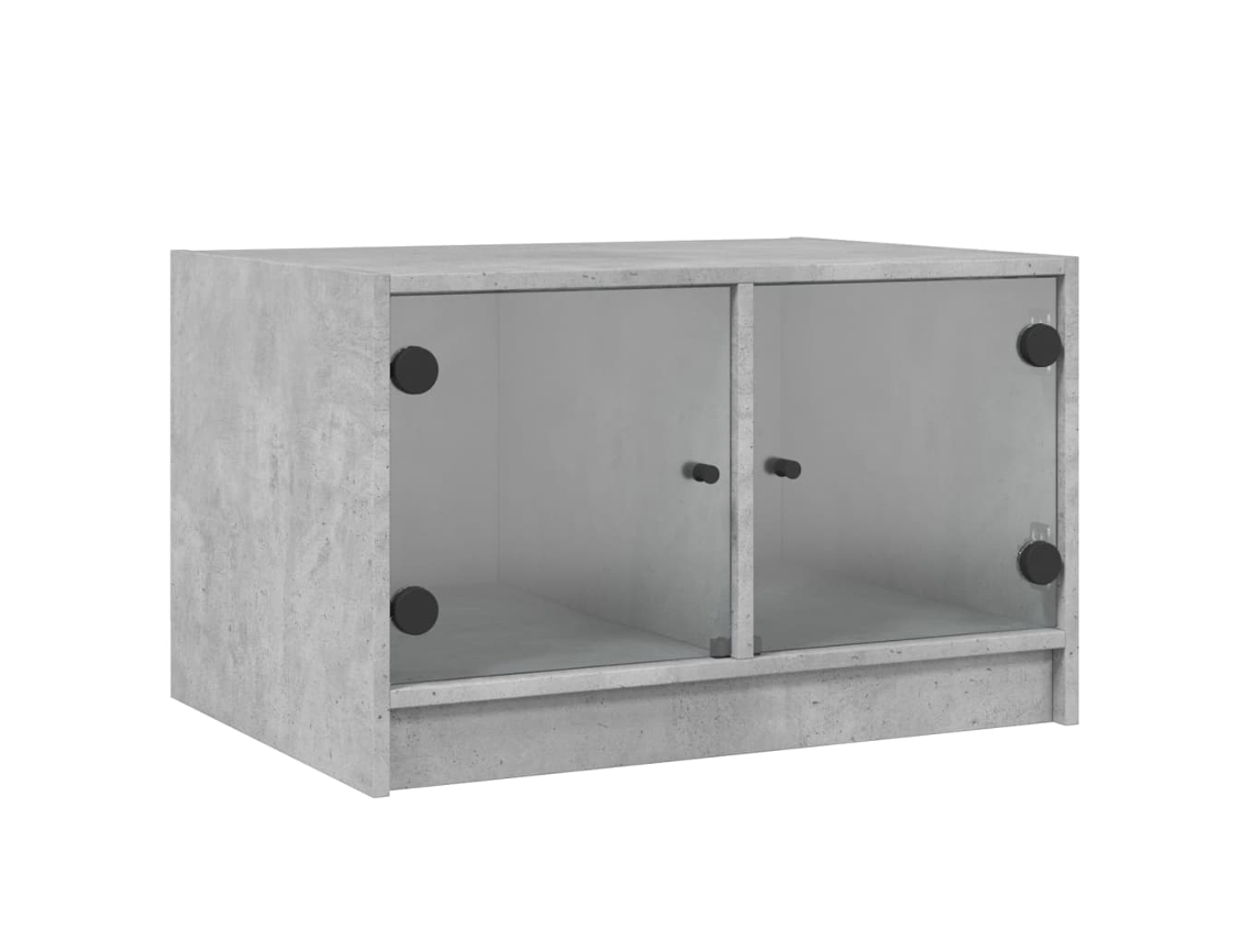 Maison Exclusive - Mesa De Centro Con Puertas De Vidrio Grs Hormigón 68x50x42 Cm