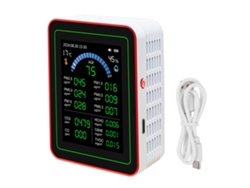 Medidor De Calidad Del Aire 18 En 1: Co2, Tvoc, Hcho, Pm2.5, Pm10, Pantalla De 2.8 Pulgadas, Batería Recargable.