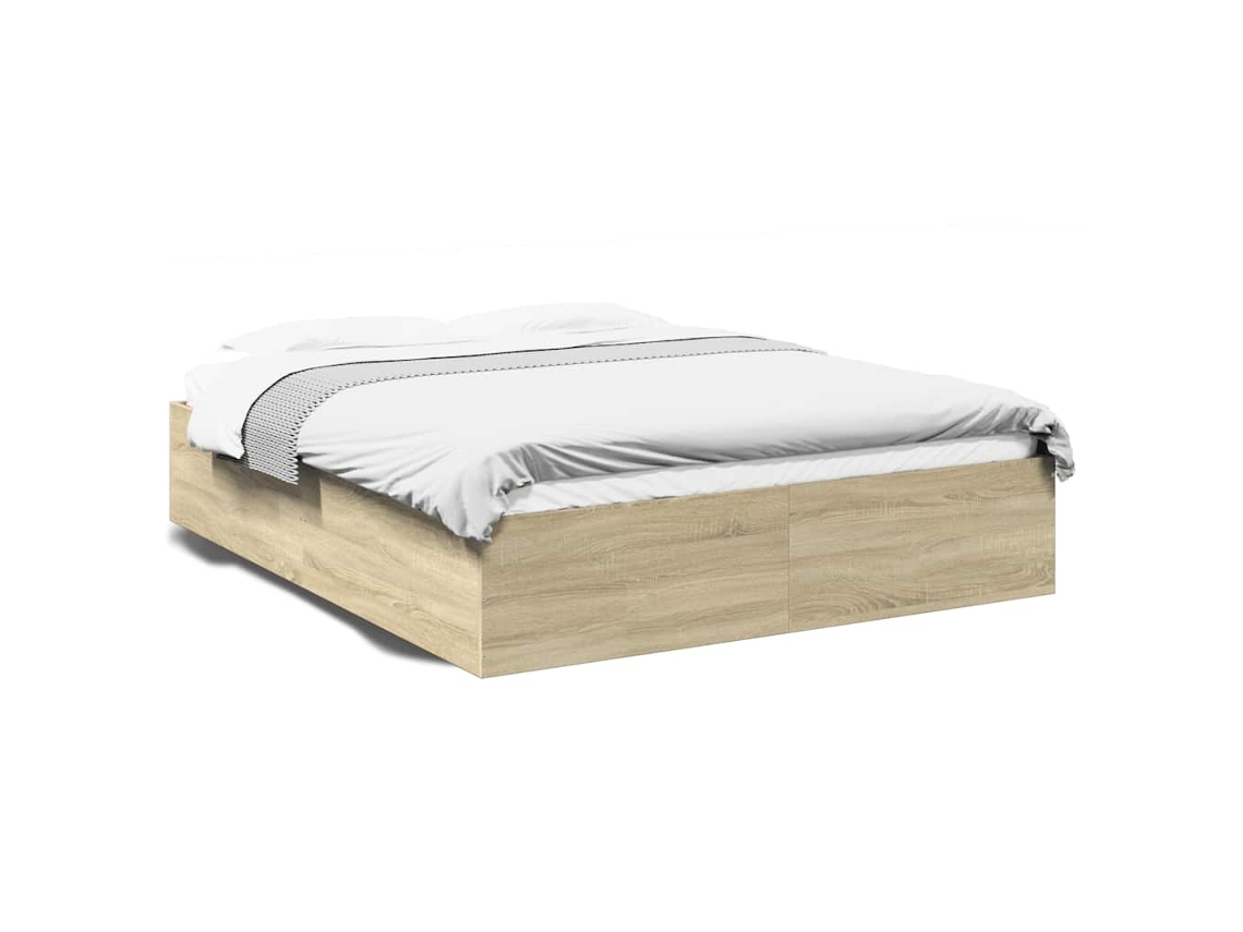 Maison Exclusive - Estructura De Cama Madera De Ingeniería Roble Sonoma 150x200 Cm