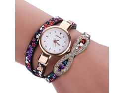 Reloj De Pulsera De Cuarzo Para Mujer Con Brazalete Multicapa Y Diamantes De Imitación.