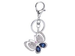 Llavero De Mariposa De Aleación De Zinc Con Brillantes Diamantes De Imitación Para Bolso Y Interior Del Coche.