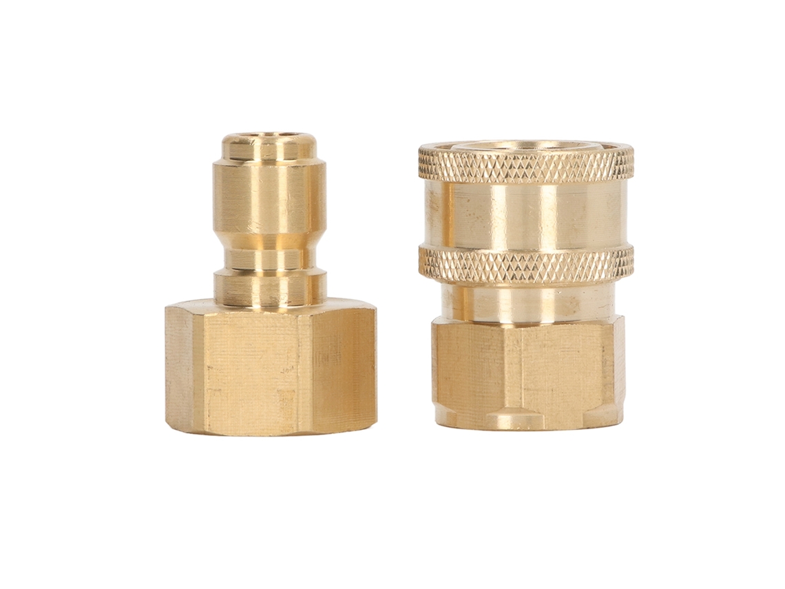 Conector Rápido Para Hidrolimpiadoras De Alta Presión De 5000 Psi, Conexiones M22x1,5 Mm, Con Componentes De Latón Y Acero Inoxidable.
