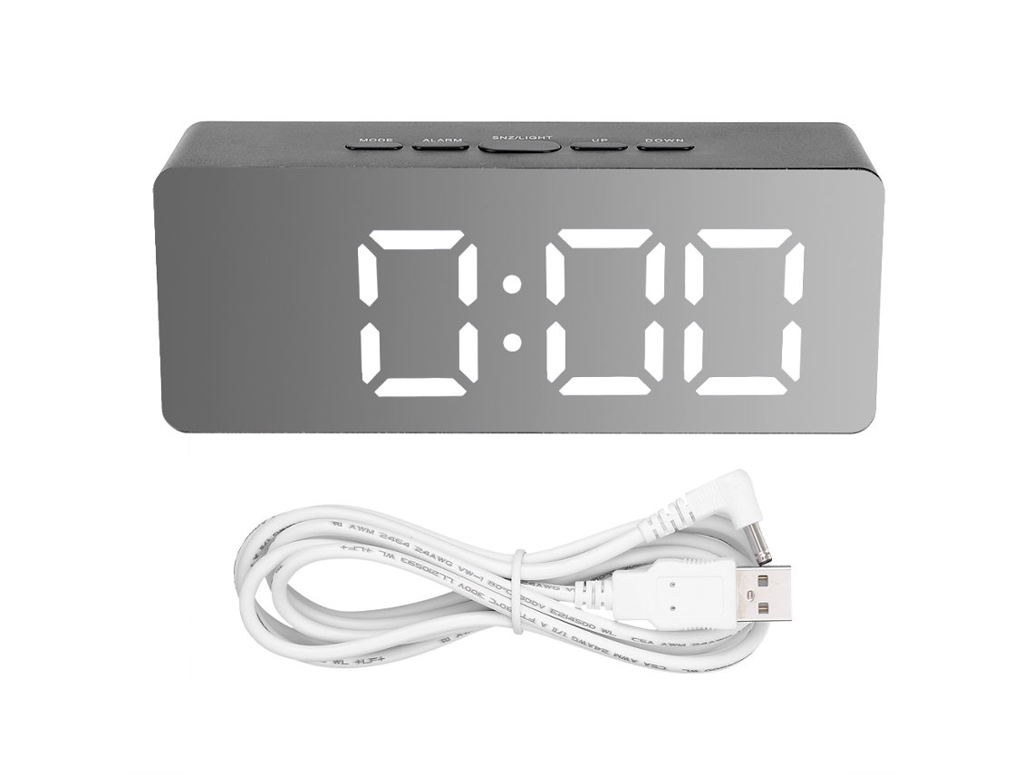 Reloj despertador LED multifuncional con espejo digital | Sin marca