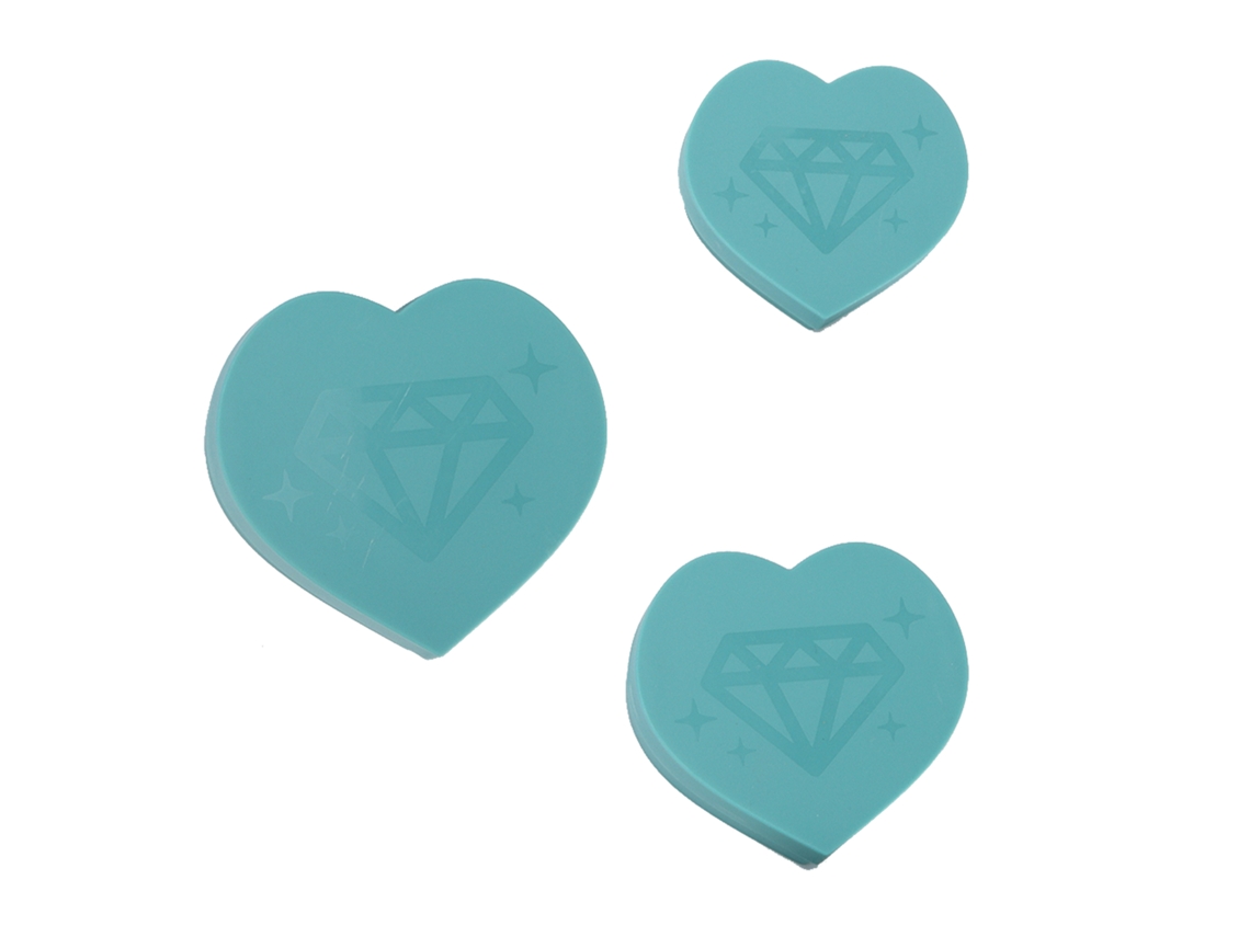 Juego De Herramientas De Bricolaje, Bandeja De Corazón Con Diamantes De Imitación, Almacenamiento Multifuncional, Azul, Número 2