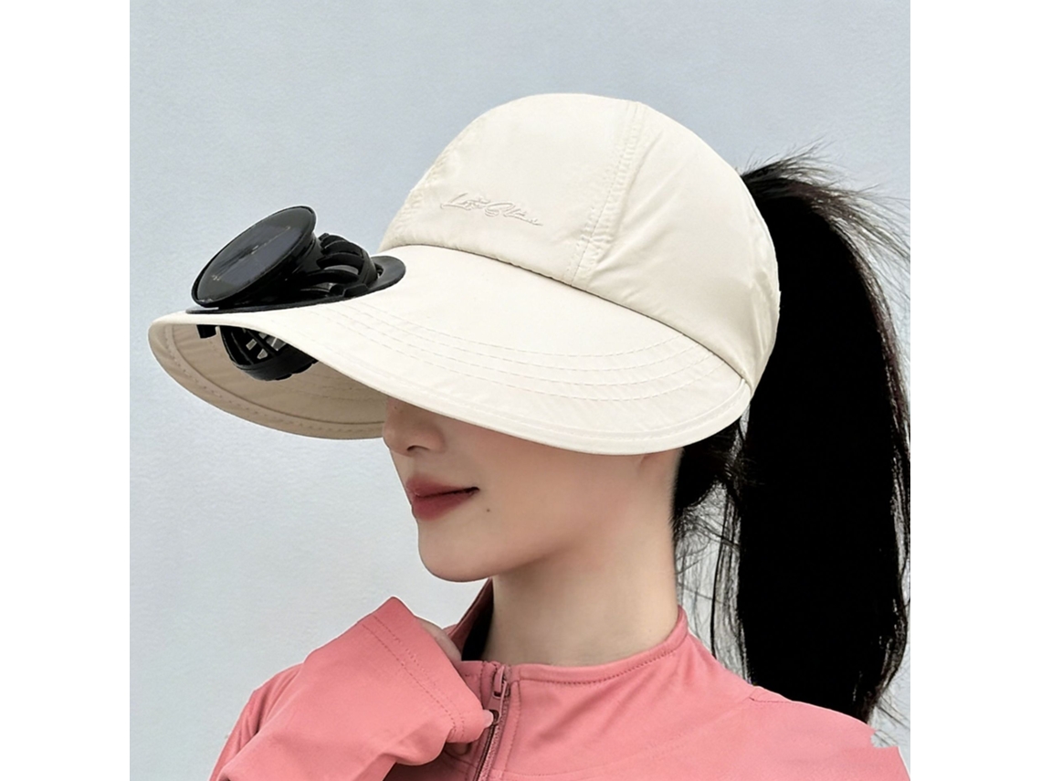 Sombrero (caqui) Con Energía Solar Y Ventilador